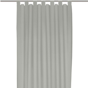 Vorhang WIRTH Uni Collection light Gardinen Gr. 225 cm, Schlaufen, 142 cm, grau (hellgrau) Schlaufen nach Maß