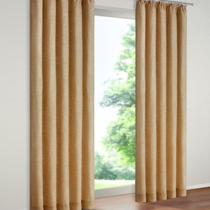 Vorhang WIRTH Warnow Gardinen Gr. 180 cm, Kräuselband, 172 cm, gelb (ocker) Kräuselband Gardine 270 gm2