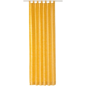 Vorhang WIRTH Warnow Gardinen Gr. 180 cm, Schlaufen, 132 cm, gelb Fertiggardine Flauschvorhang Gardine Schlaufenschal Thermovorhang Übergardine Vorhang Schlaufen