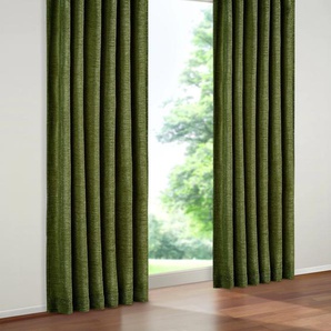 Vorhang WIRTH Warnow Gardinen Gr. 245 cm, Schlaufen, 270 cm, grün (moosgrün) Schlaufen