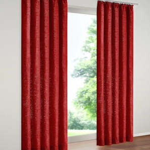 Vorhang WIRTH Warnow Gardinen Gr. 255 cm, Kräuselband, 172 cm, rot Kräuselband Gardine 270 gm2