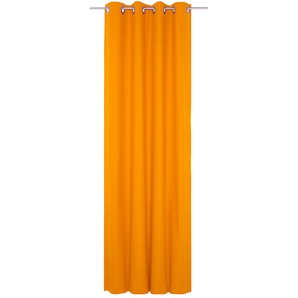 Vorhang WIRTH WirthNatur Gardinen Gr. 175 cm, Ösen, 130 cm, orange Ösen 2-lagig