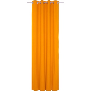 Vorhang WIRTH WirthNatur Gardinen Gr. 225 cm, Ösen, 130 cm, orange Ösen 1-lagig