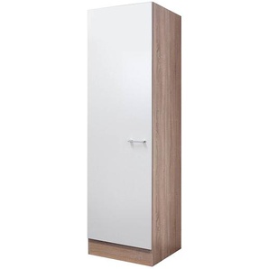 Vorratsschrank 50 x 200 x 57cm Braun/Weiß/Weiß/Eiche Sonoma Dekor