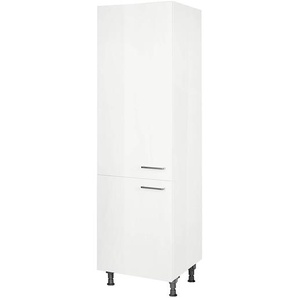 Vorratsschrank Flash 60 x 217 x 58cm Türanschlag links Weiß/Hochglanz Weiß