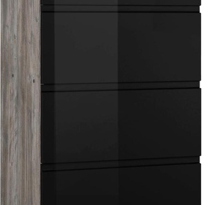 Vorratsschrank KOCHSTATION KS-Virginia Schränke Gr. B/H/T: 60 cm x 165 cm x 60 cm, schwarz (schwarz hochglanz) Vorratsschränke