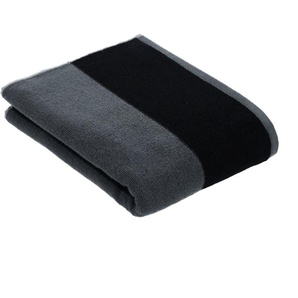 Badetuch VOSSEN Bolero Handtücher (Packung) Gr. B/L: 67 cm x 140 cm (1 St.), schwarz (black) Badetücher im Blockstreifendesign