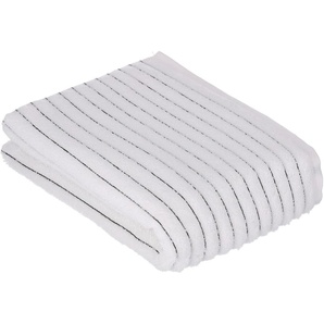 Badetuch VOSSEN Flamenco Handtücher (Packung) Gr. B/L: 67 cm x 140 cm (1 St.), weiß Badetücher mit cooler Wellenstruktur und Kordelbiesen