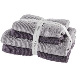 Vossen Frottierset Batoni, Grau, Textil, 4-teilig, Uni, ISO 9001, Fkt, Made in Austria, Oeko-Tex® Standard 100, hochwertige Qualität, Badtextilien,
