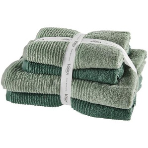 Vossen Frottierset Batoni, Grün, Textil, 4-teilig, Uni, ISO 9001, Fkt, Made in Austria, Oeko-Tex® Standard 100, hochwertige Qualität, Badtextilien,