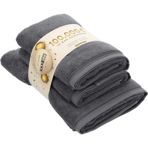 Vossen Frottierset Jubiläums Set DE, Dunkelgrau, Textil, 3-teilig, Uni, ISO 9001, Fkt, Made in Austria, Oeko-Tex® Standard 100, hochwertige Qualität, Badtextilien, Handtuch-Sets
