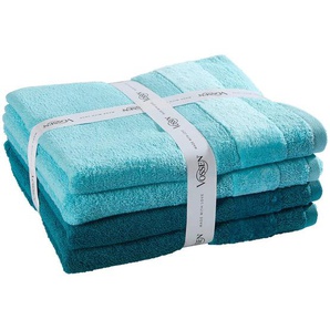 Vossen Frottierset Silence Set, Blau, Textil, 4-teilig, Uni, ISO 9001, Fkt, Made in Austria, Oeko-Tex® Standard 100, hochwertige Qualität,
