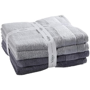 Vossen Frottierset Silence Set, Grau, Textil, 4-teilig, Uni, ISO 9001, Fkt, Made in Austria, Oeko-Tex® Standard 100, hochwertige Qualität,
