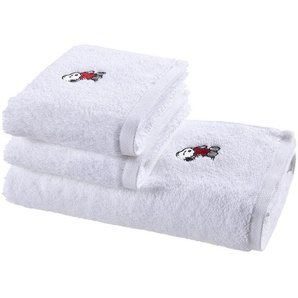 Vossen Frottierset Snoopy Hug, Weiß, Textil, 3-teilig, Uni, ISO 9001, Fkt, Made in Austria, Oeko-Tex® Standard 100, hochwertige Qualität, Badtextilien, Handtuch-Sets
