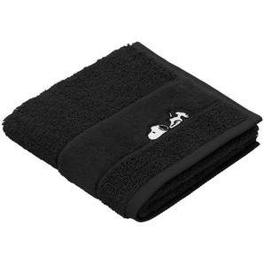 Vossen Gästetuchset Sleepy Snoopy, Schwarz, Textil, 2-teilig, Uni, 30x50 cm, ISO 9001, Fkt, Made in Austria, Oeko-Tex® Standard 100, Badtextilien, Gästehandtücher