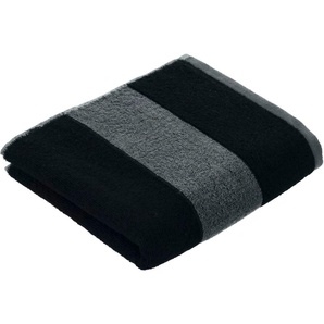 Handtuch VOSSEN Bolero Handtücher (Packung) Gr. B/L: 50 cm x 100 cm (1 St.), schwarz (black) Handtücher im Blockstreifendesign