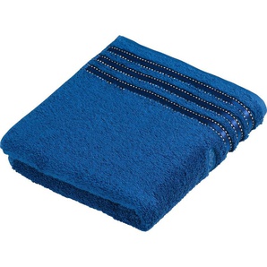Handtuch VOSSEN Cult de Luxe Handtücher Gr. B/L: 50 cm x 100 cm (1 St.), blau (deep blue) Handtücher mit Glanzbordüre