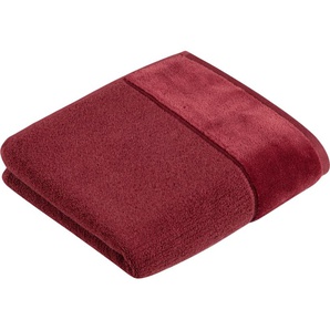 Handtuch VOSSEN Pure Handtücher Gr. B/L: 60 cm x 110 cm (1 St.), rot (red rock) Handtücher Baumwolle & VEGAN, mit eleganter Veloursbordüre