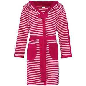 Vossen Kinderbademantel Little Striped Hoody, Rot, Textil, Uni, Gr. 098/104, unisex, ISO 9001, Fkt, Made in Austria, Oeko-Tex® Standard 100, hochwertige Qualität, Badtextilien, Bademäntel