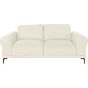 2-Sitzer W.SCHILLIG montanaa Sofas Gr. B/H/T: 192 cm x 78 cm x 94 cm, Longlife Xtra-Leder Z59, weiß (weiß z59) 2-Sitzer Sofas mit Metallfüßen in Bronze pulverbeschichtet, Breite 192 cm