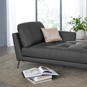 Chaiselongue W.SCHILLIG softy Sofas Gr. B/H/T: 106 cm x 79 cm x 168 cm, Longlife Xtra-Leder Z59, Armlehne rechts, grau (graphit z59) Chaiselongues mit dekorativer Heftung im Sitz, Füße schwarz pulverbeschichtet