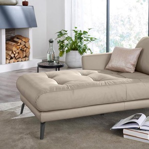 W.SCHILLIG Chaiselongue softy, mit dekorativer Heftung im Sitz, Füße schwarz pulverbeschichtet