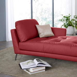 W.SCHILLIG Chaiselongue softy, mit dekorativer Heftung im Sitz, Füße schwarz pulverbeschichtet