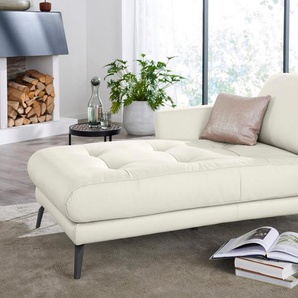 W.SCHILLIG Chaiselongue softy, mit dekorativer Heftung im Sitz, Füße schwarz pulverbeschichtet