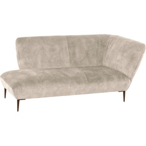Chaiselongue W.SCHILLIG Villeroy & Boch ELLA Sofas Gr. B/H/T: 187 cm x 81 cm x 96 cm, Velourgewebe S41, Armlehne rechts, beige (natural s41) Chaiselongues Füße Bronze pulverbeschichtet