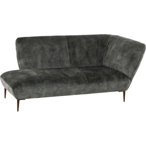 Chaiselongue W.SCHILLIG Villeroy & Boch ELLA Sofas Gr. B/H/T: 187 cm x 81 cm x 96 cm, Velourgewebe S41, Armlehne rechts, grün (hunter s41) Chaiselongues Sofas Füße Bronze pulverbeschichtet