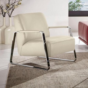 W.SCHILLIG Cocktailsessel quadroo Designsessel, Loungesessel, mit bezogenen Armlehnen, Gestell in Chrom glänzend