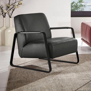 W.SCHILLIG Cocktailsessel quadroo Loungesessel, mit bezogenen Armlehnen, Gestell in Schwarz pulverbeschichtet
