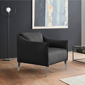 W.SCHILLIG Cocktailsessel sally Designsessel, Loungesessel, mit Metall-Winkelfüßen in Chrom glänzend