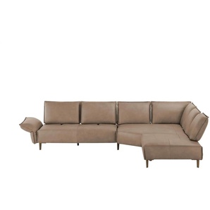 W.SCHILLIG Ecksofa aus Echtleder Bonnie ¦ braun ¦ Maße (cm): B: 340 H: 85 T: 272.0