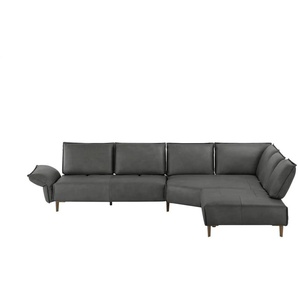 W.SCHILLIG Ecksofa aus Echtleder - grau - Materialmix - 341 cm - 84 cm - cm 272,0 | Möbel Kraft