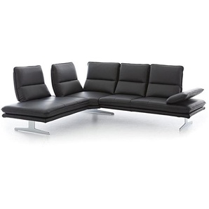 W.SCHILLIG Ecksofa broadway 16777 Leder Z73/99 nachtschwarz