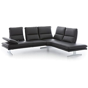 W.SCHILLIG Ecksofa broadway 16777 Leder Z73/99 nachtschwarz