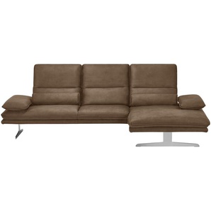 W.SCHILLIG Ecksofa aus Mikrofaser Broadway ¦ braun ¦ Maße (cm): B: 291 H: 94 T: 164.0