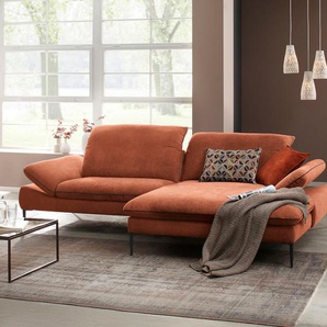 W.SCHILLIG Ecksofa »enjoy&MORE«, in Living coral, Füße schwarz pulverbeschichtet, Breite 294 cm