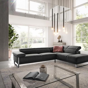 W.Schillig Ecksofa Floyd 300x230 Schwarz Ottomane rechts Kopfteilverstellung by W. Schillig, Ecksofas