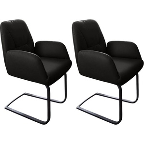 Freischwinger W.SCHILLIG ole Stühle Gr. B/H/T: 63 cm x 90 cm x 64 cm, 2 St., Longlife Xtra-Leder Z59, Metall, schwarz (schwarz z59, pulverbeschichtet) Freischwinger 2er- oder 4er-Set, Gestell in Schwarz pulverbeschichtet