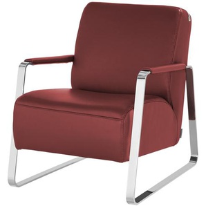 W.SCHILLIG Sessel aus Leder 17350 Quadroo ¦ rot ¦ Maße (cm): B: 65 H: 82 T: 82