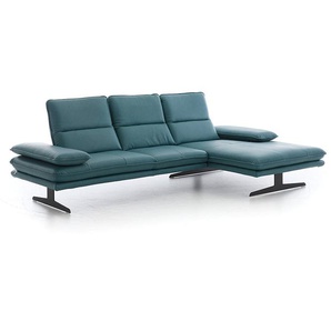 W.SCHILLIG Longchair broadway 16777 (B 291 cm) Leder Z79/26 petrol blue
