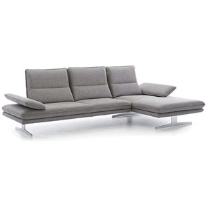 W.SCHILLIG Longchair broadway 16777 (B 291 cm) Stoff V87/21 silver