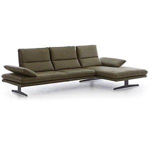 W.SCHILLIG Longchair broadway 16777 (B 311 cm) Leder Z78/36 olive