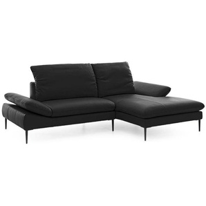 W.SCHILLIG Longchair enjoy&MORE 15450 Leder Z77/99 black pearl