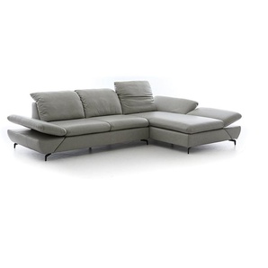 W.SCHILLIG Longchair taoo 15278 Leder Z74/21 silver