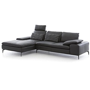 W.SCHILLIG Longchair valentinoo 16540 Leder Z73/99 nachtschwarz