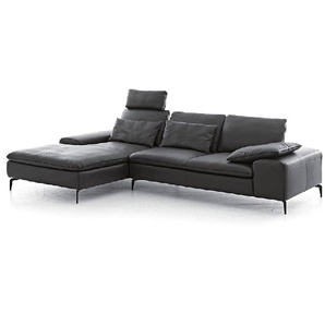 W.SCHILLIG Longchair valentinoo 16540 Leder Z73/99 nachtschwarz