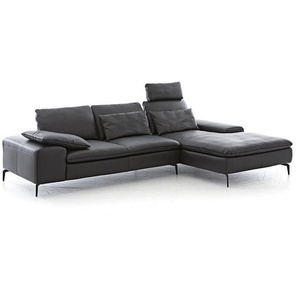 W.SCHILLIG Longchair valentinoo 16540 Leder Z73/99 nachtschwarz